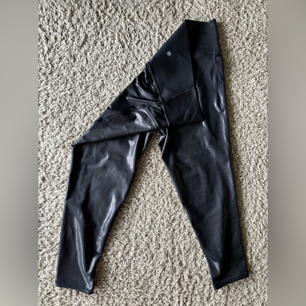 Athleta Black faux leather Leggings